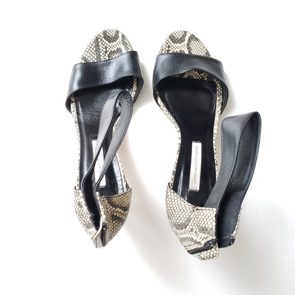DVF | Strappy Heels Snakeskin Leather Heels - Picture 5 of 13
